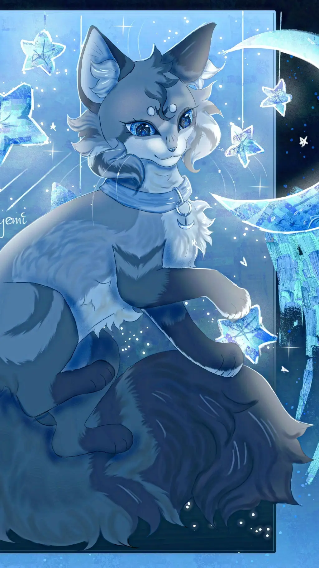 ai character: Warrior (big)cats💧 background