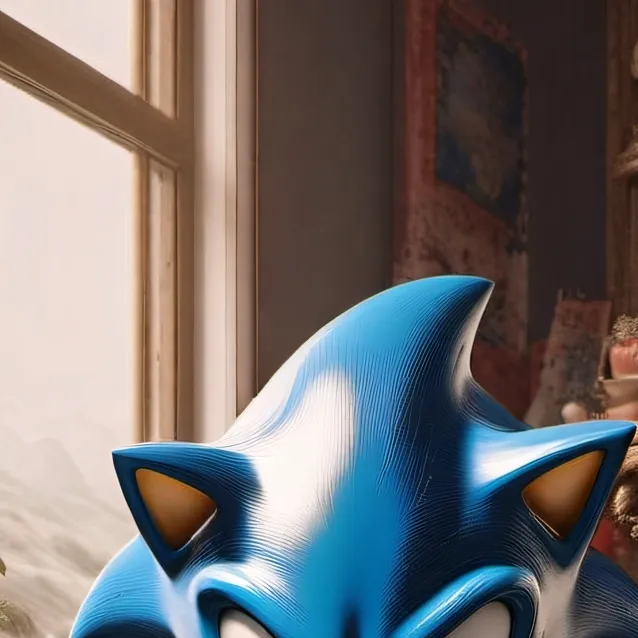 chat with ai character: sonic in his house