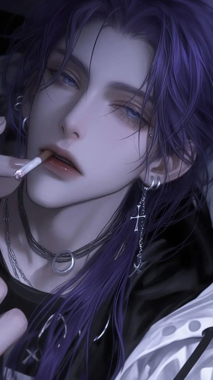 ai character: VEX. 💜 background
