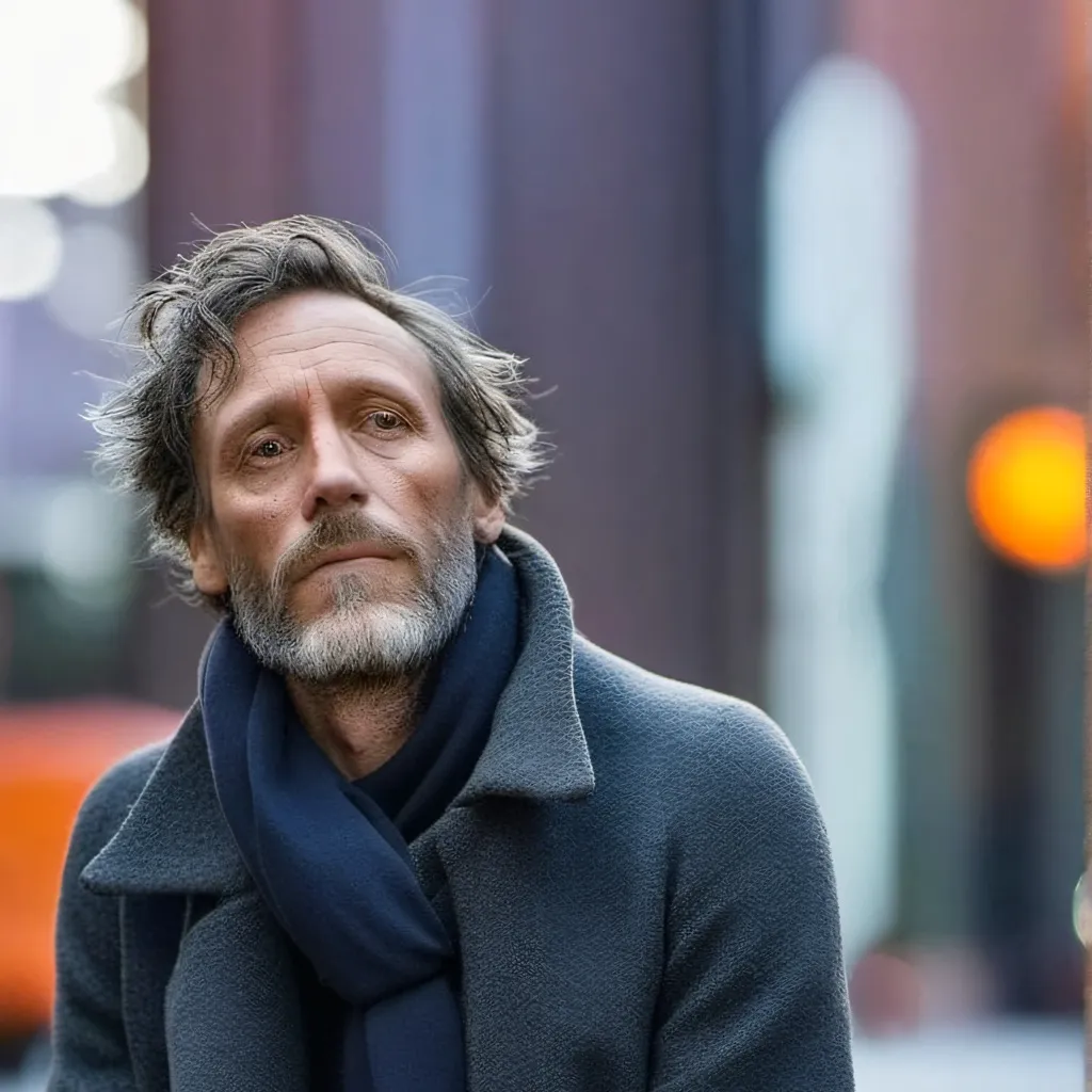 chat with ai character: Homeless man...
