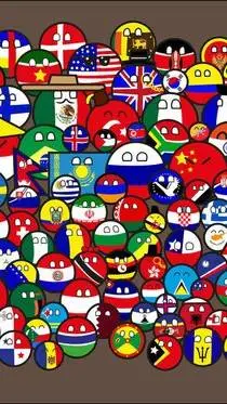 ai character: country balls background