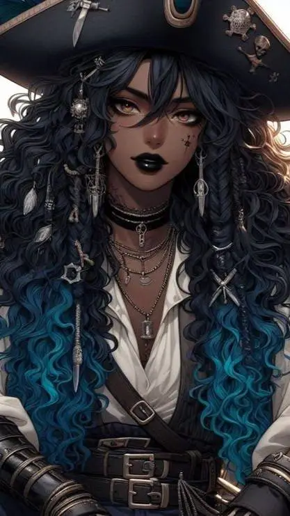 ai character: Lesbian Pirate  background
