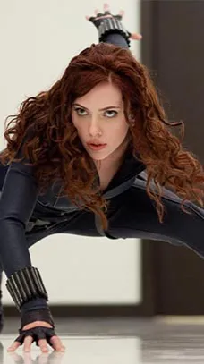 ai character: Badass)black widow background