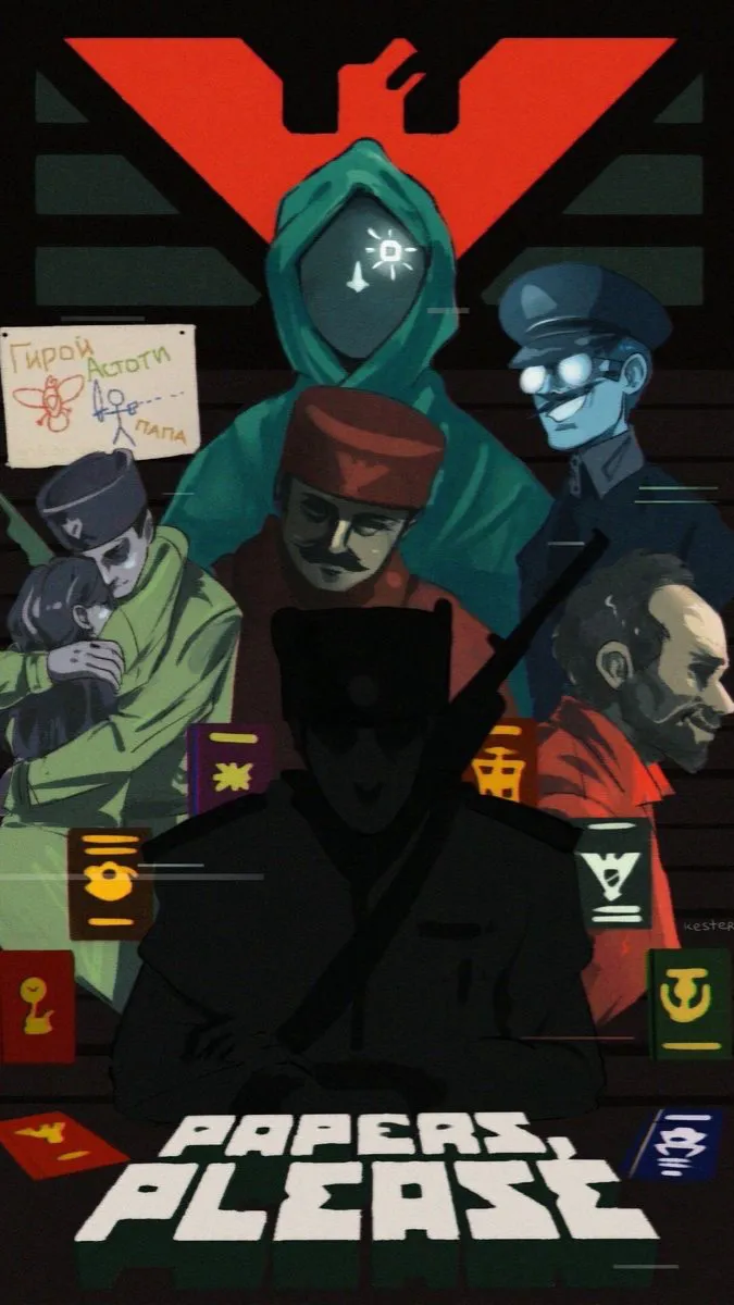 ai character: Papers,please background