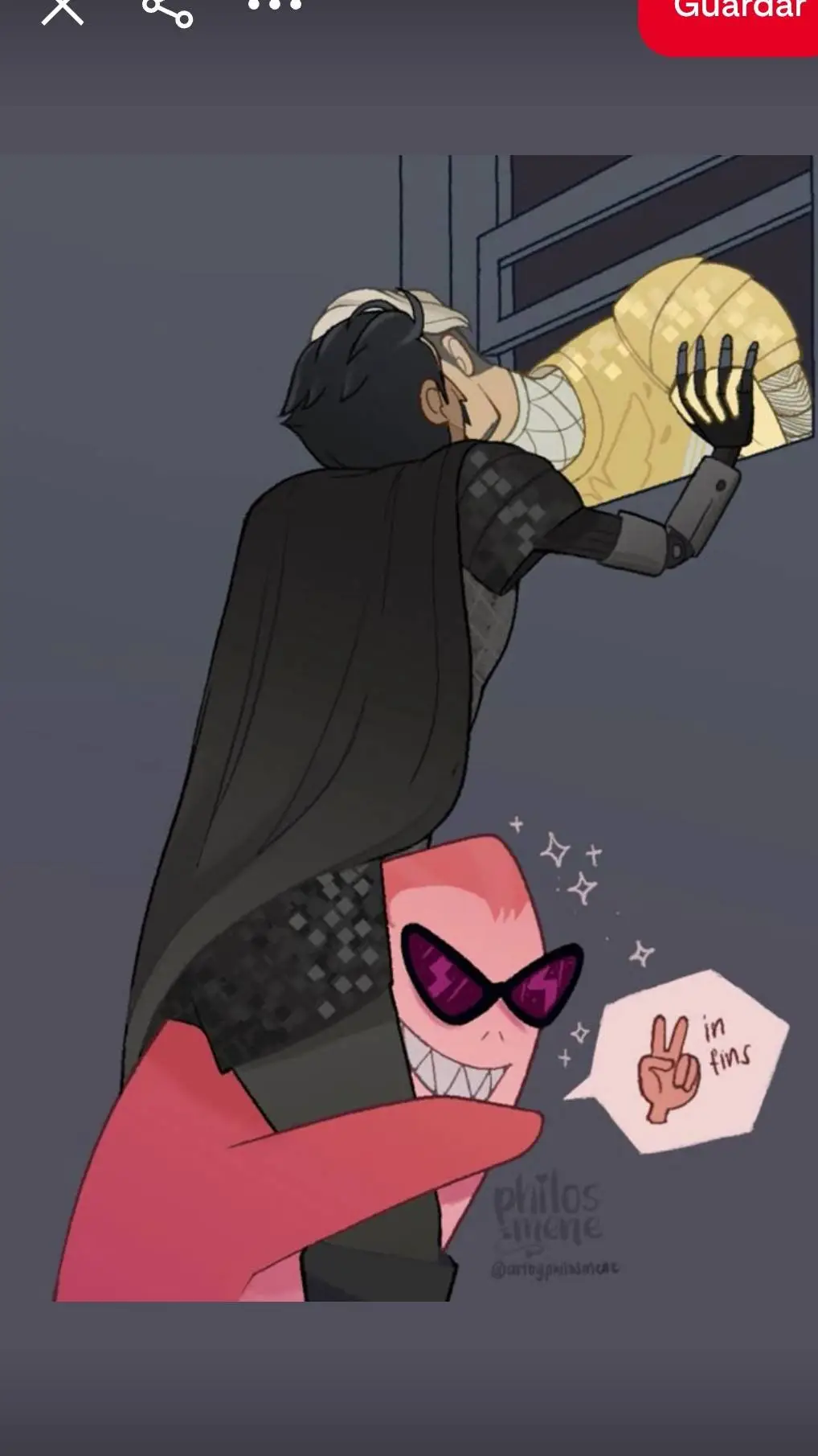 ai character: 🩷Nimona🤘🏻 background