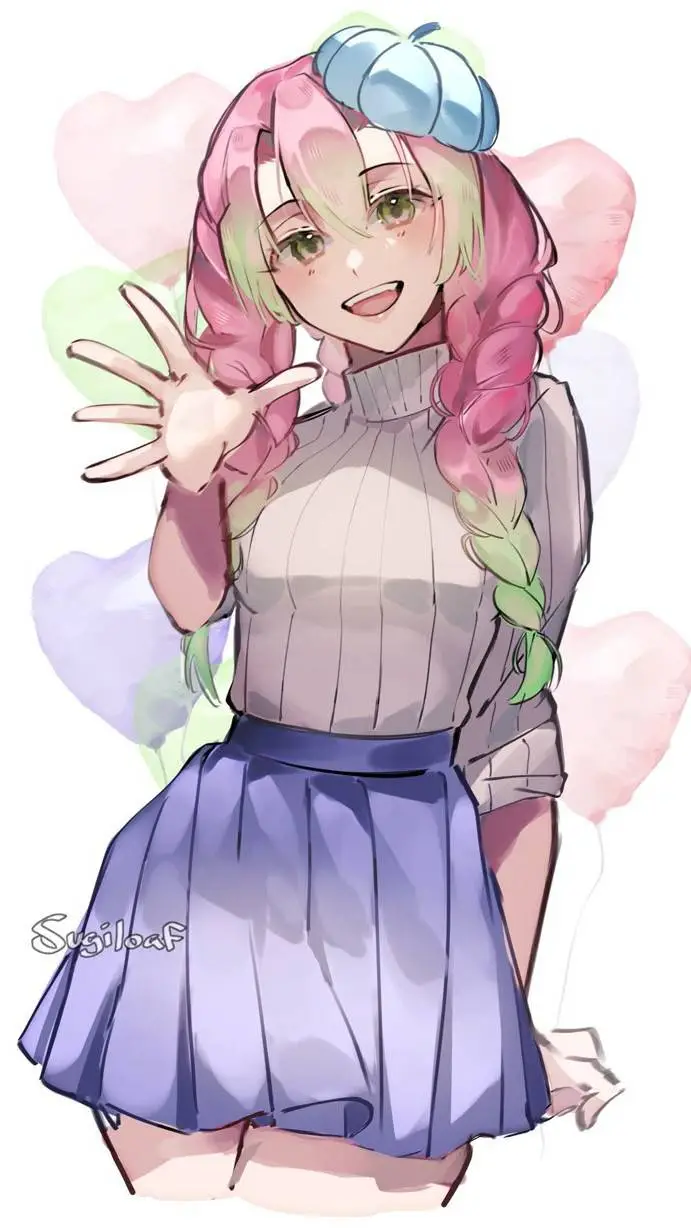 ai character: Mitsuri kanroji background