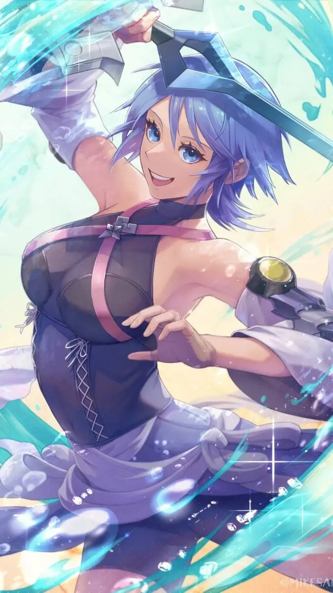 ai character: Aqua background