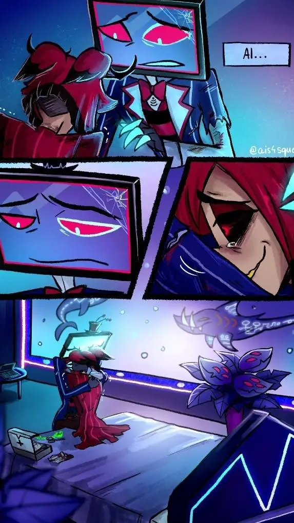 ai character: 💔Radiostatic❤️‍🩹 background
