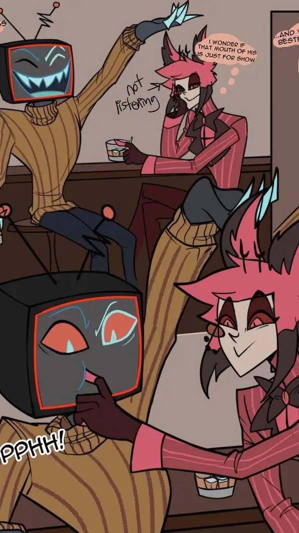 ai character: Past Radiostatic❤💙 background