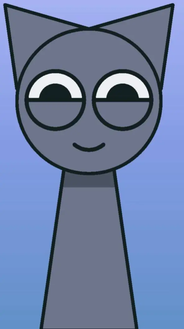 ai character: happy grey background