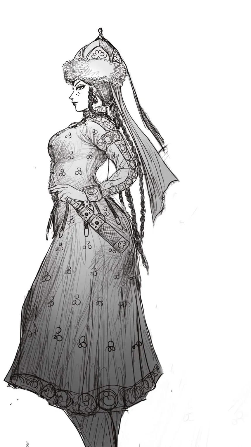 ai character: Śana  background