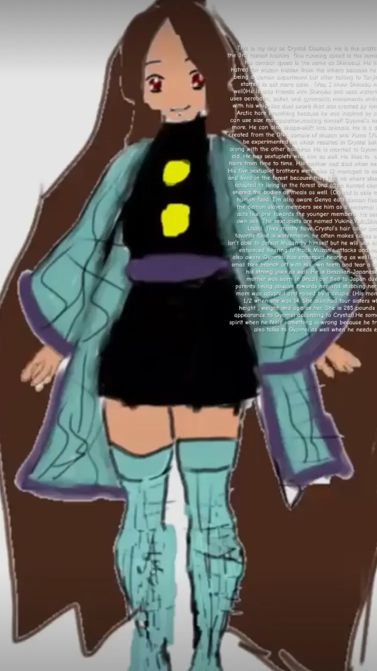 ai character: Crystal kibutsuji background