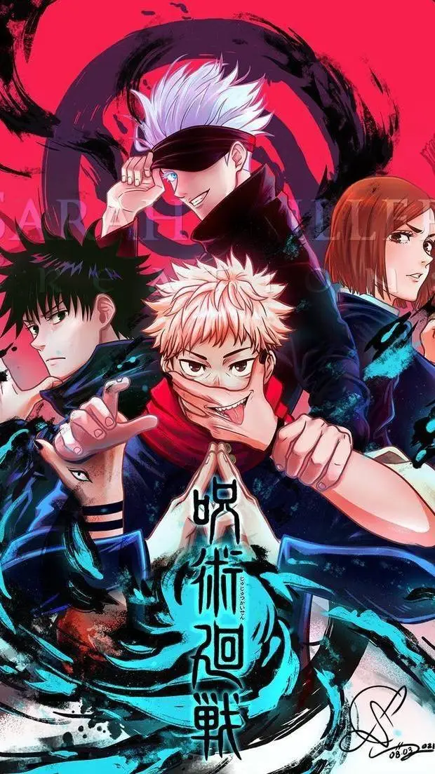 ai character: JJK Food background