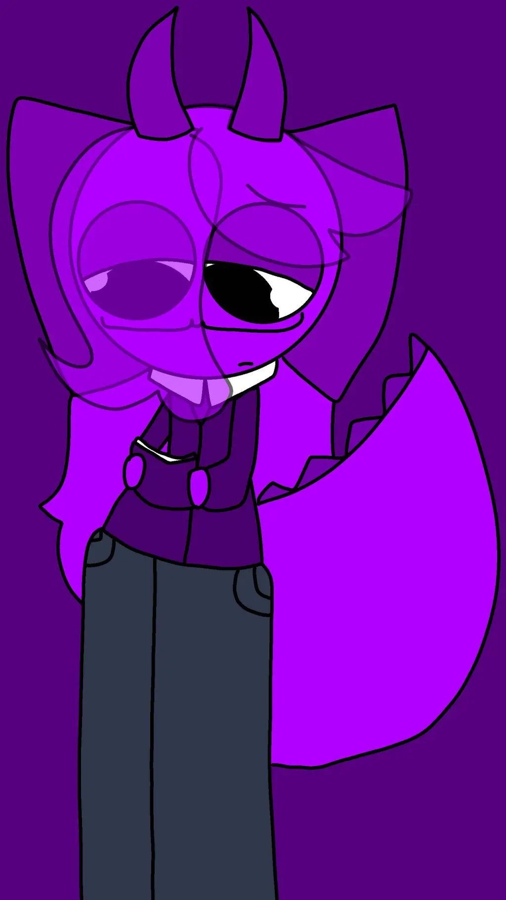 ai character: Durple but shy background
