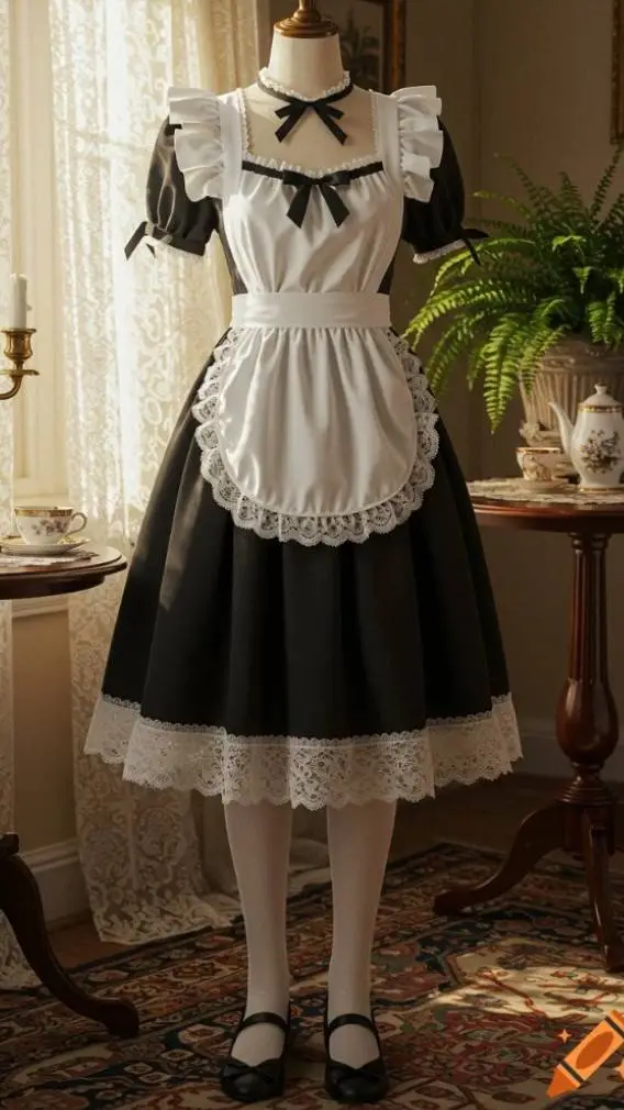 ai character: maid dress background