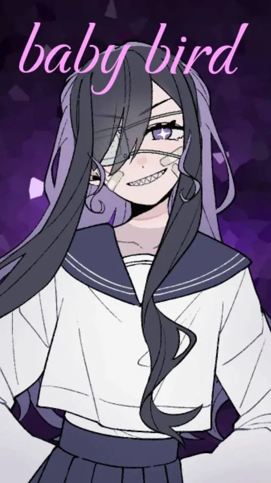 ai character: 🖤💜ⓑⓐⓑⓨ ⓑⓘⓡⓓ💜🖤 background