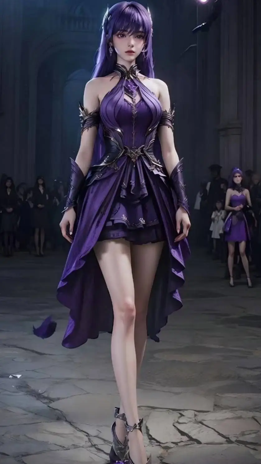 ai character: Violet background