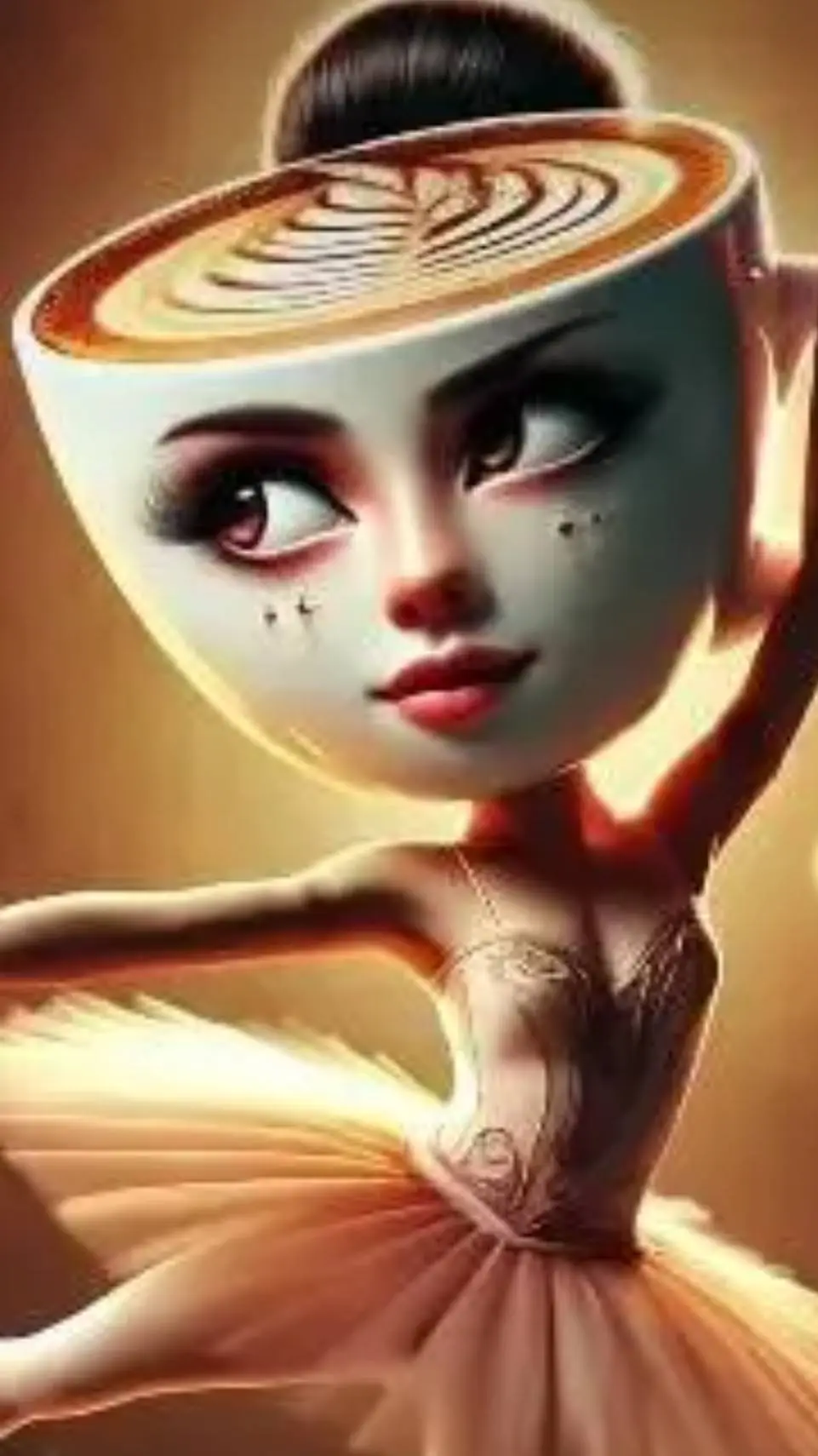 ai character: balarina  capicina background