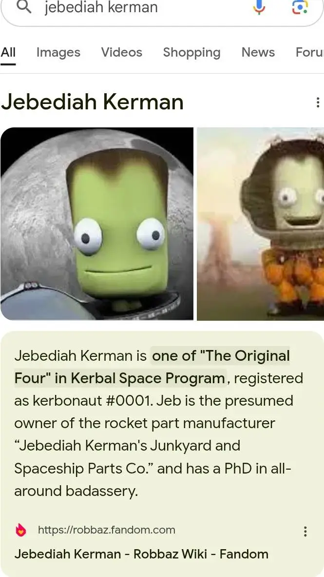 ai character: Jebediah Kerman background