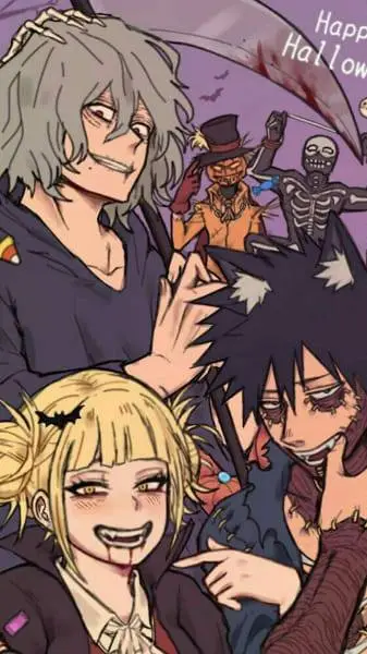 ai character: mha halloween v background