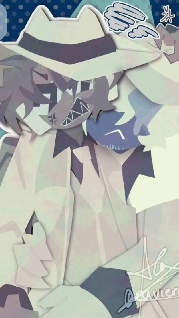 ai character: 💢2p doubleFedora!💧 background