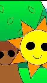 ai character: mr tree × mr sun  background