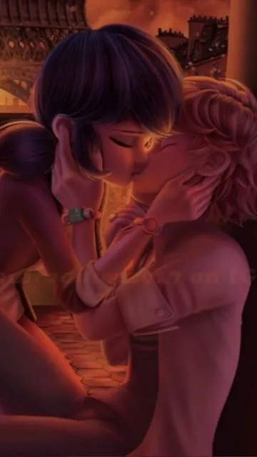 ai character: Chat Noir.  background