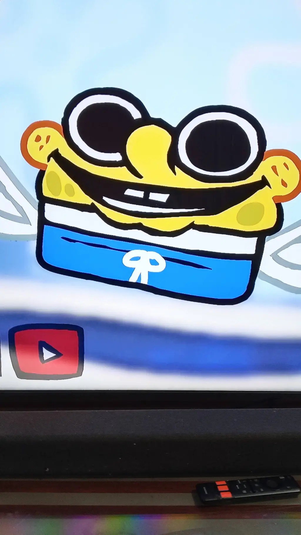 ai character: Sponge fiy background