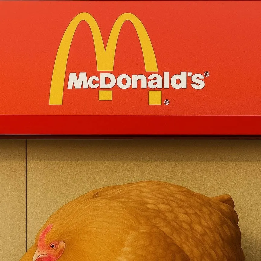 chat with ai character: very fat chicken 