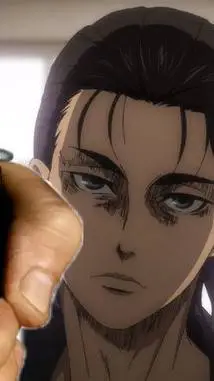 ai character: eren with a gun background
