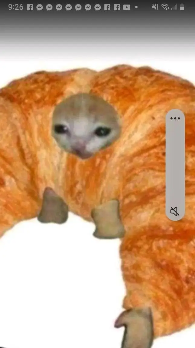 ai character: CAT CROISSANT! background