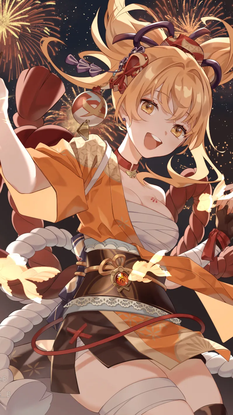 ai character: Yoimiya  background