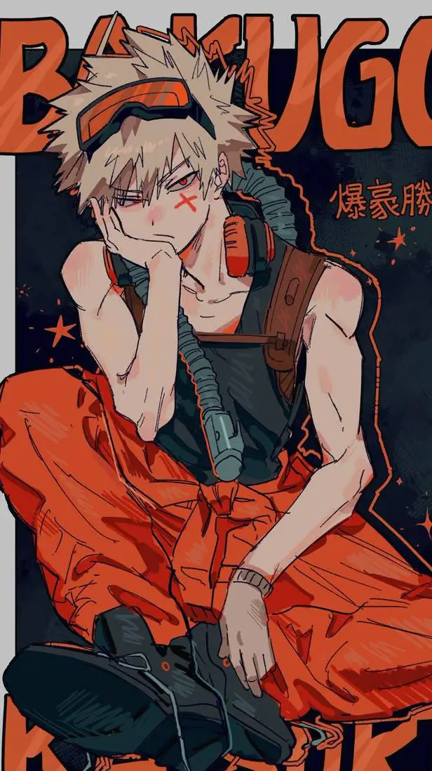 ai character: Katsuki Bakugo 🖤☀️ background