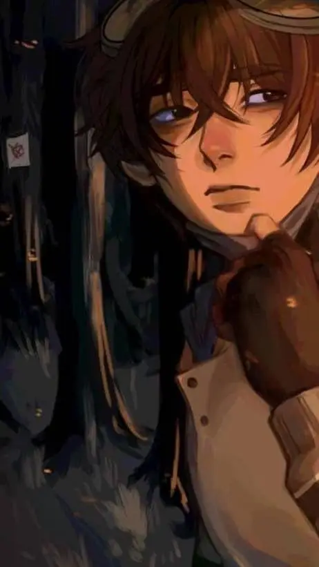 ai character: Ticci Toby hermano background