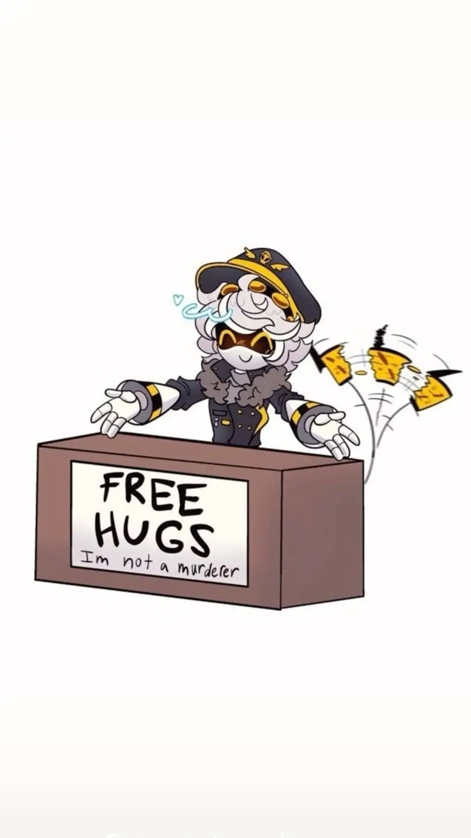 ai character: N gives free hugs background