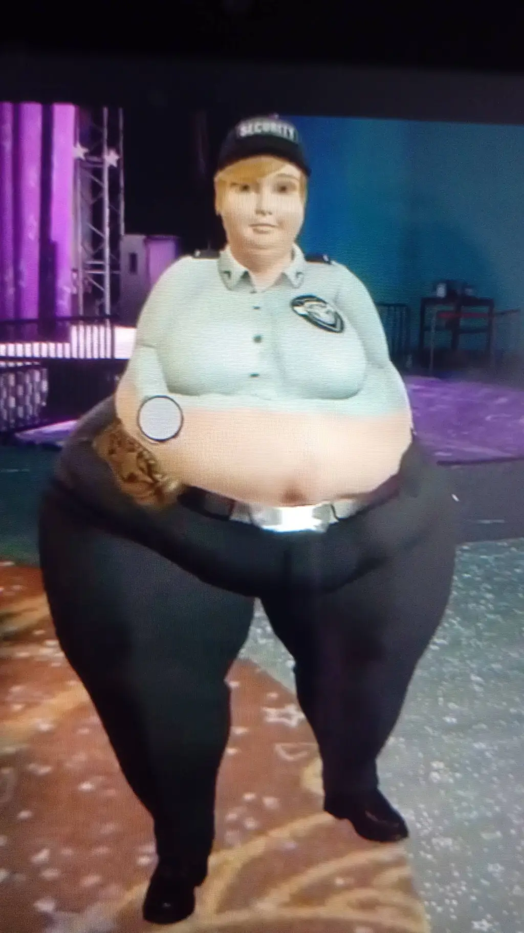 ai character: fat Vanessa  background