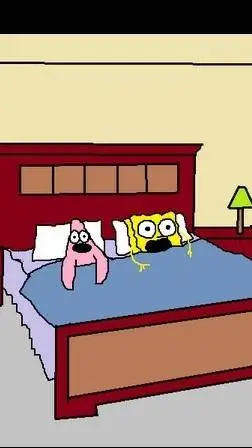 ai character: SpongeBob haunted background