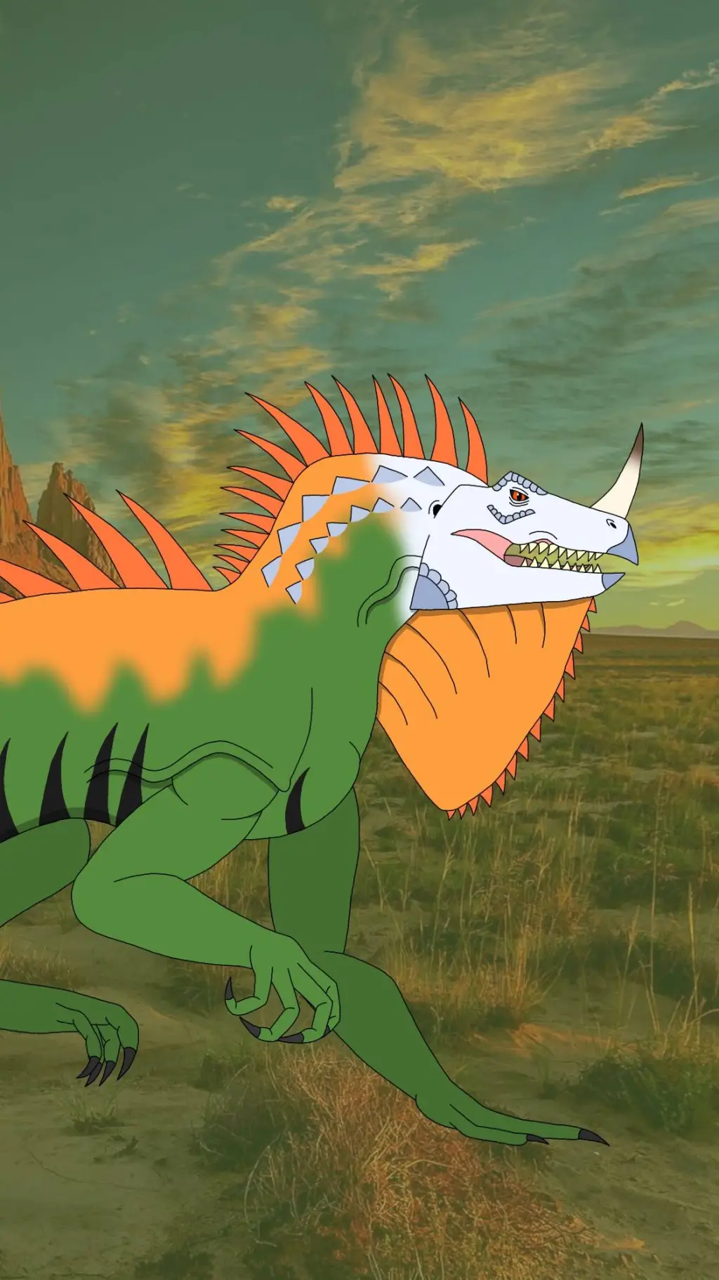 ai character: Green Cactocauda background