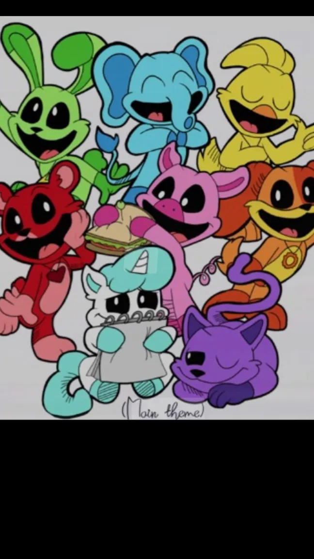 ai character: Smiling critters  background