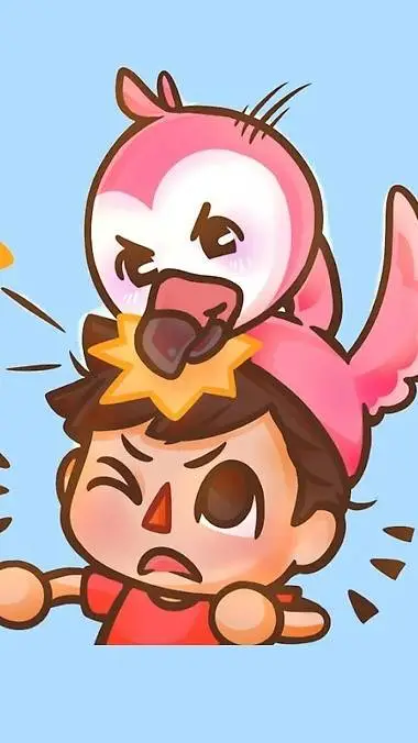 ai character: albert\ Flamingo background