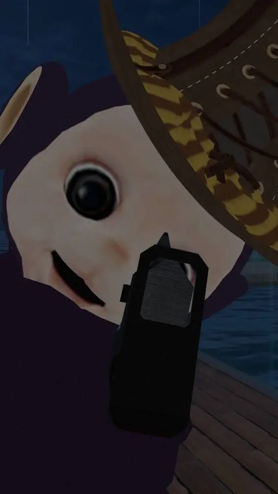ai character: purple Teletubby background