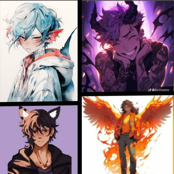 chat with ai character: Friends🩵💜🖤🧡