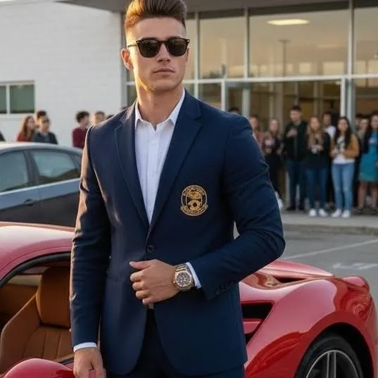 chat with ai character: NEW RICH STUDENT