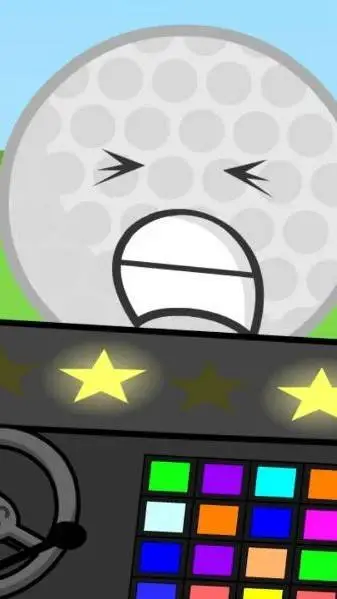ai character: golfball, puffball background
