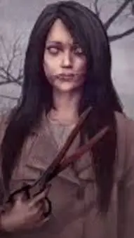 ai character: kuchisake onna background