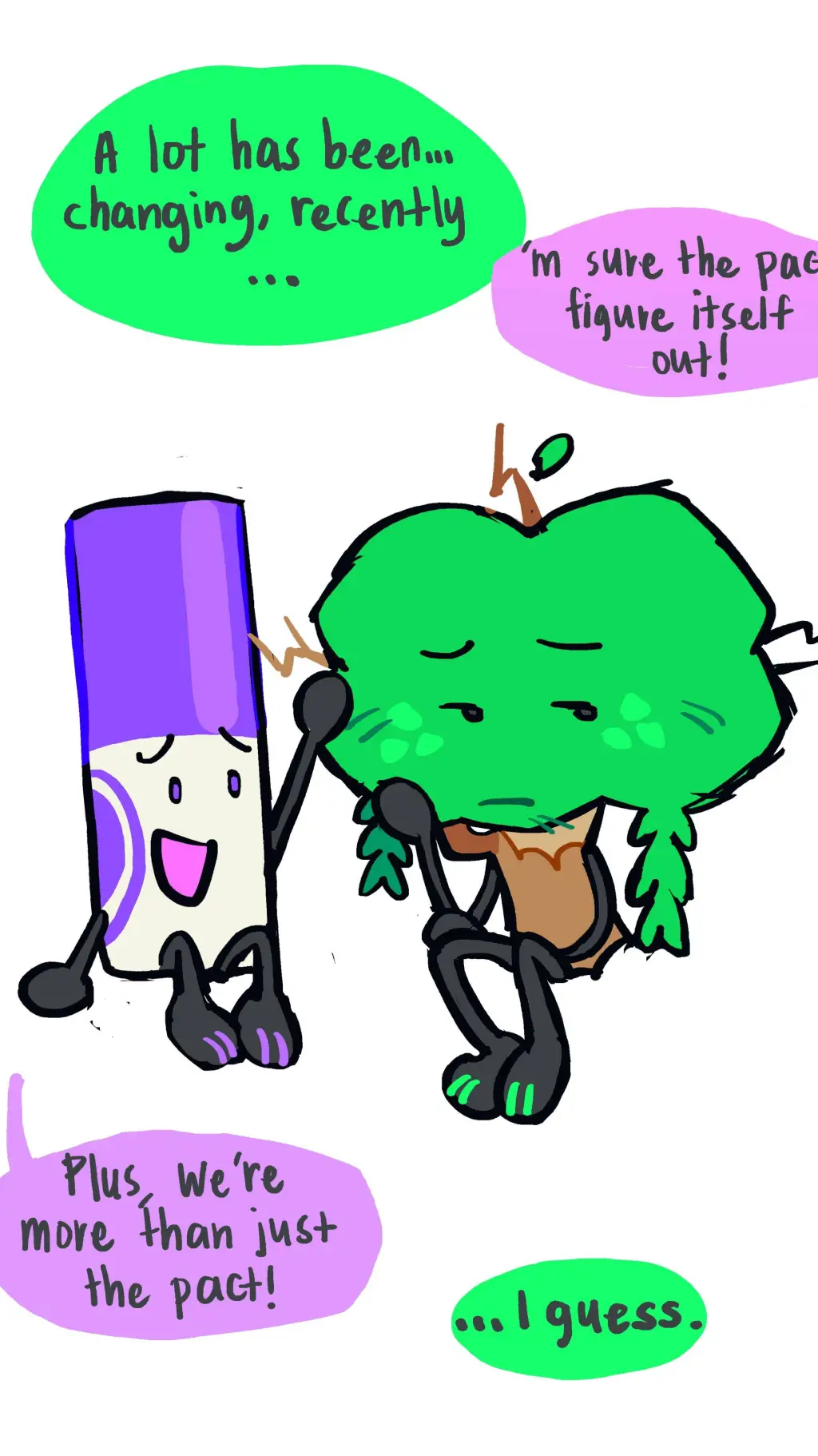 ai character: Marker&Tree 💚💜 background