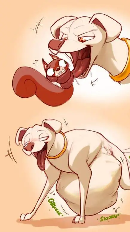 ai character: Dog vore background