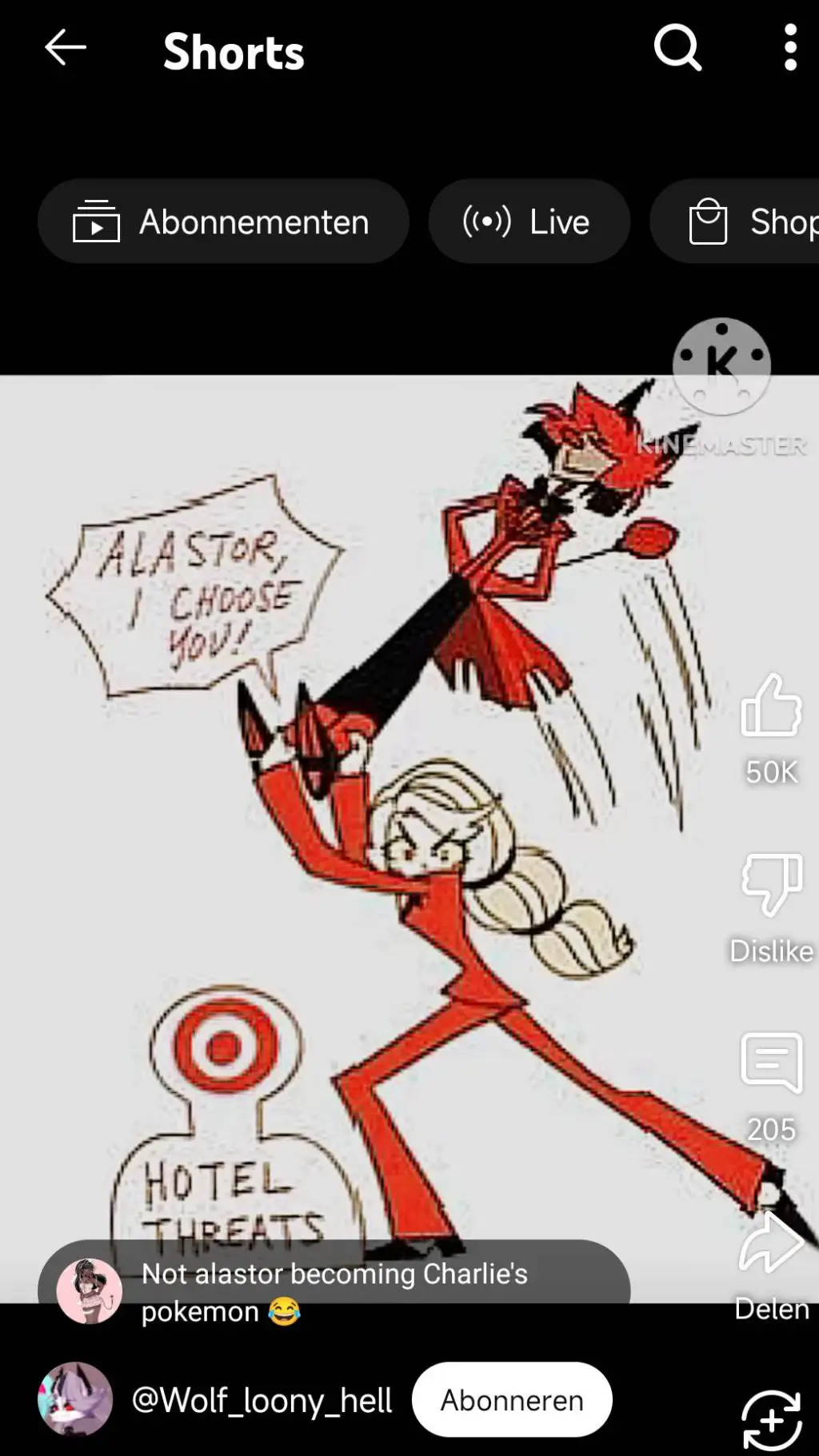 ai character: Charlie & alastor  background