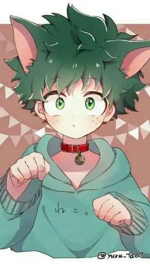ai character: Deku as a cat background