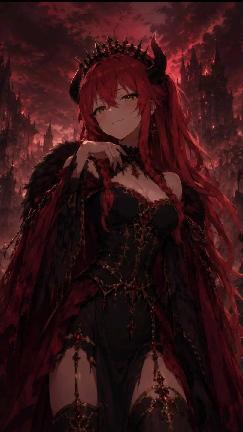 ai character: demon queen  background